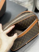 Saint Laurent Canvas Smooth Calfskin Le Monogramme Camera Bag Chestnut - Image 2