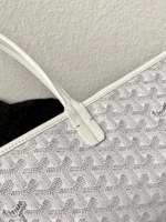 Goyard White Goyardine Canvas & Chevroches Calfskin Saint Louis PM Tote - Image 4