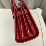 Saint Laurent Paris Saint Laurent Red Croc Embossed Leather Nano Classic Sac De Jour Tote - Image 2