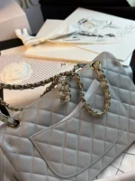 CHANEL FLAP BAG 25CM GOLD HARDWARE GREY CAVIAR - Image 6