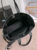 PRADA TOTE BAG 38 IN BLACK RE-NYLON AND SAFFIANO LEATHER TRIM - Image 6