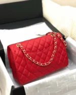 FLAP BAG MEDIUM 25CM RED CAVIAR GOLD HARDWARE - Image 4