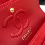 FLAP BAG MEDIUM 25CM RED CAVIAR GOLD HARDWARE - Image 6