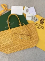 Goyard Yellow Goyardine Canvas & Chevroches Calfskin Saint Louis PM Tote - Image 3