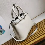 Prada White/Black Prada Buckle small leather handbag with belt - Image 2