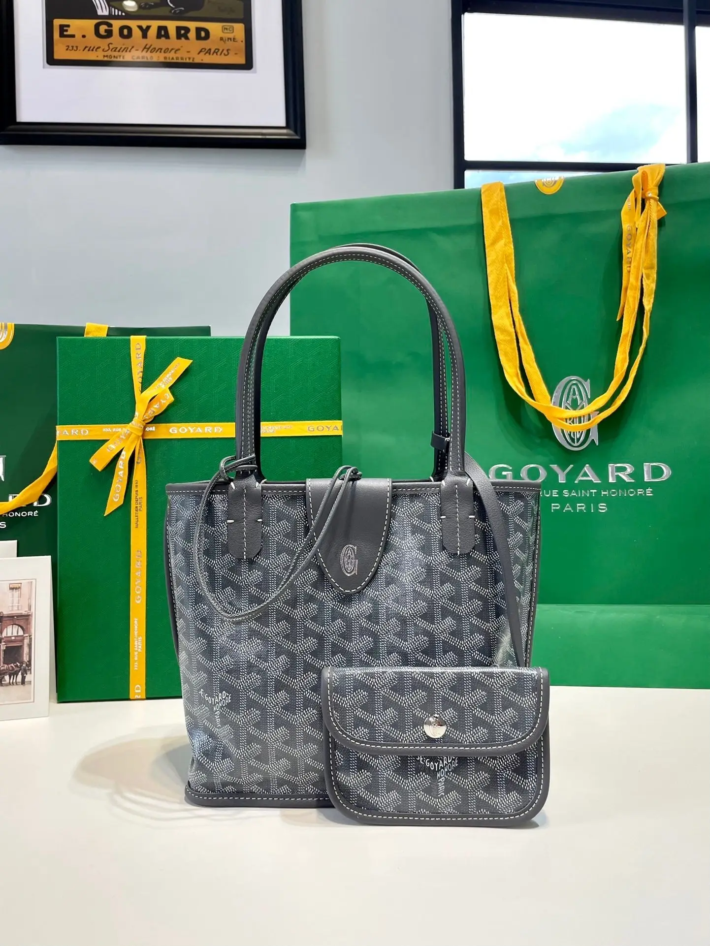 18CAC5E5-C843-479A-8B0C-D58D648417E3 Goyard Anjou Mini in Gray - Image 1