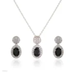 cute black oval drop set