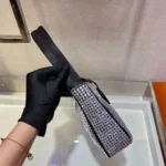 PRADA SPARKLING HOBO BAG 23 IN BLACK NYLON ATTACHED FULLY CRYSTALS - Image 2