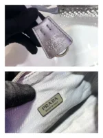 PRADA SPARKLING HOBO BAG 23 IN SILVER NYLON ATTACHED FULLY CRYSTALS - Image 5