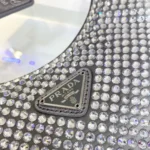 PRADA SPARKLING HOBO BAG 23 IN SILVER NYLON ATTACHED FULLY CRYSTALS - Image 6