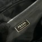 PRADA TRIANGLE PATTERN TOTE BAG 33 IN BLACK QUILTED RE-NYLON - Image 3