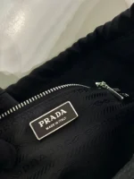 PRADA LARGE DRAWSTRING BAG 37 IN BLACK RE-NYLON - Image 2