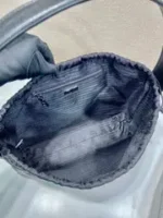 PRADA LARGE DRAWSTRING BAG 37 IN BLACK RE-NYLON - Image 4