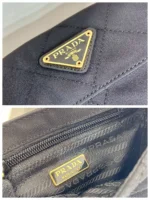PRADA MINI QUILTED FLAP BAG 14 IN BLACK RE-NYLON FABRIC GOLD CHAIN - Image 2