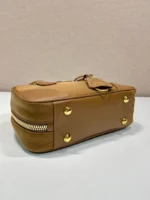 PRADA SMALL TOP HANDLE BAG 25 IN GOLDEN BROWN NYLON AND CALFSKIN TRIM - Image 2