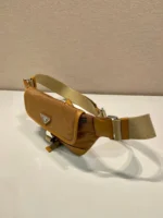 PRADA BELT BAG 18 IN SEPIA BROWN RE-NYLON AND CALFSKIN TRIM - Image 2