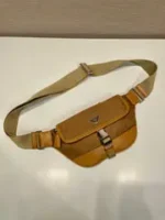 PRADA BELT BAG 18 IN SEPIA BROWN RE-NYLON AND CALFSKIN TRIM - Image 3