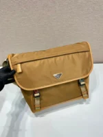 PRADA LARGE FLAP BAG 30 IN CIDER BROWN RE-NYLON AND CALFSKIN TRIM - Image 2