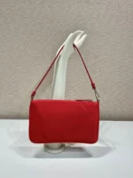 PRADA SHOULDER BAG 24 WITH TRIANGLE LOGO IN PASSION RED RE-NYLON FABRIC - Image 4