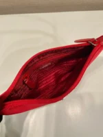PRADA SHOULDER BAG 24 WITH TRIANGLE LOGO IN PASSION RED RE-NYLON FABRIC - Image 6