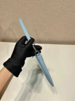 PRADA SHOULDER BAG 24 WITH TRIANGLE LOGO IN SKY BLUE RE-NYLON FABRIC - Image 4