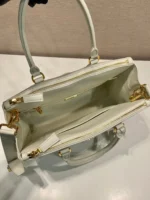 PRADA MEDIUM GALLERIA BAG 28 IN WHITE SMOOTH CALFSKIN GOLD HARDWARE - Image 5