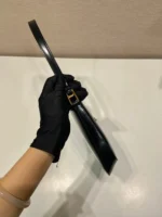 PRADA CLEO SHOULDER BAG 22 IN BLACK BRUSHED LAMBSKIN WITH CLASP CLOSURE - Image 3