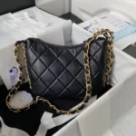 Chanel 22K Hobo Bag Logo Chain Lambskin - Image 4