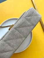 Saint Laurent Beige Suede Y Quilted Monogram - Image 9