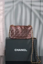 Chanel classic Mahroon colour with gold hardware - Image 2
