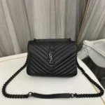 Saint Laurent medium College leather cross body bag In Black