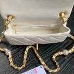 Chanel Mini Flap Bag Top Handle Pearl Chain - Image 7
