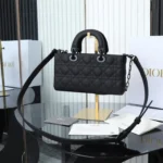 Dior Black Medium Lady D-Joy Bag - Image 3
