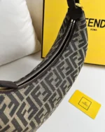 FENDI GRAPHY SMALL BROWN FF JACQUARD BAG - Image 6