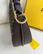 FENDI GRAPHY SMALL BROWN FF JACQUARD BAG - Image 4