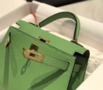 Hermes Minikelly 20 Green Gold Hardware - Image 6