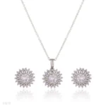 brilliant gleaming sharp flower silver set