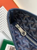 Goyard Navy Blue Goyardine Coated Canvas and Leather Saint Louis PM Tote - Image 8