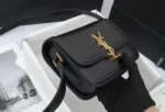 Saint Laurent YSL Solferino Small Leather Satchel Shoulder Bag in Black - Image 2