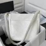Chanel Calfskin Hobo Bag White/Black - Image 3