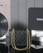 Chanel 25C Flap Bag 19cm Black Quilted Lambskin - Image 3