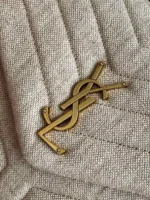 Saint Laurent Beige Suede Y Quilted Monogram - Image 5