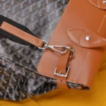 Goyard Black Goyardine & Brown Leather Steamer Bag - Image 6