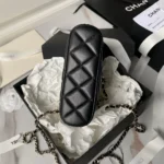 CHANEL Black Leather Makeup Bags - Image 3
