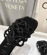 Loewe Leather Petal Anagram Slides in Black - Image 2