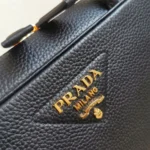 Prada Medium Leather Top-Handle Bag in Black - Image 4