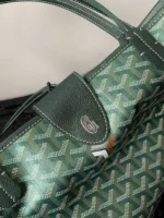 Goyard Green Goyardine Coated Canvas and Leather Saint Louis GM Tote - Image 9