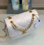 Chanel Mini Backpack Replica 11 Milk White With Gold Lock 18x20x11.5cm - Image 5