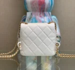 Chanel Mini Backpack Replica 11 Milk White With Gold Lock 18x20x11.5cm - Image 7