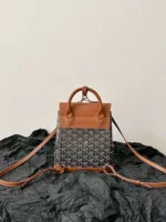 Goyard Mini Backpack Brown Super Quality Monogram Pattern Size 23x19cm - Image 6